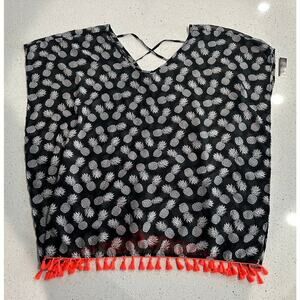 No Boundaries Black & White Pineapple Swim Coverup Size XL
